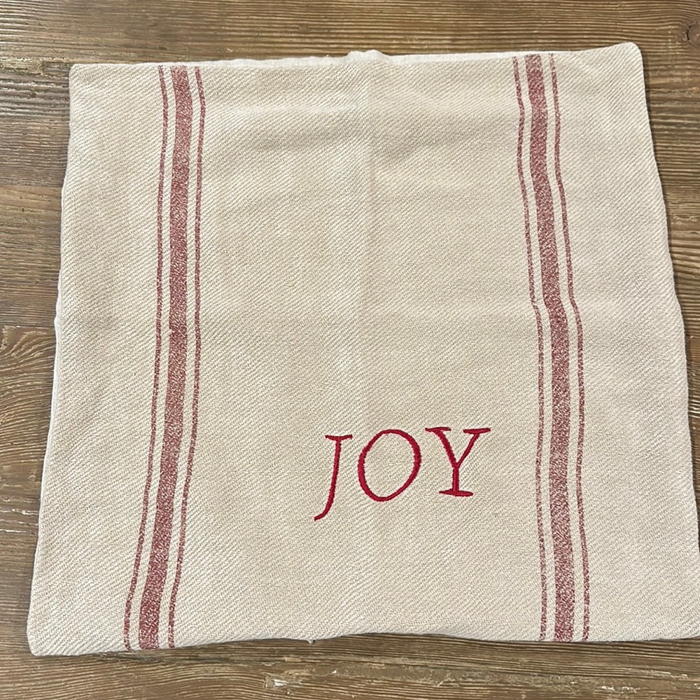 Pottery Barn JOY Linen Pillow Cover 20"